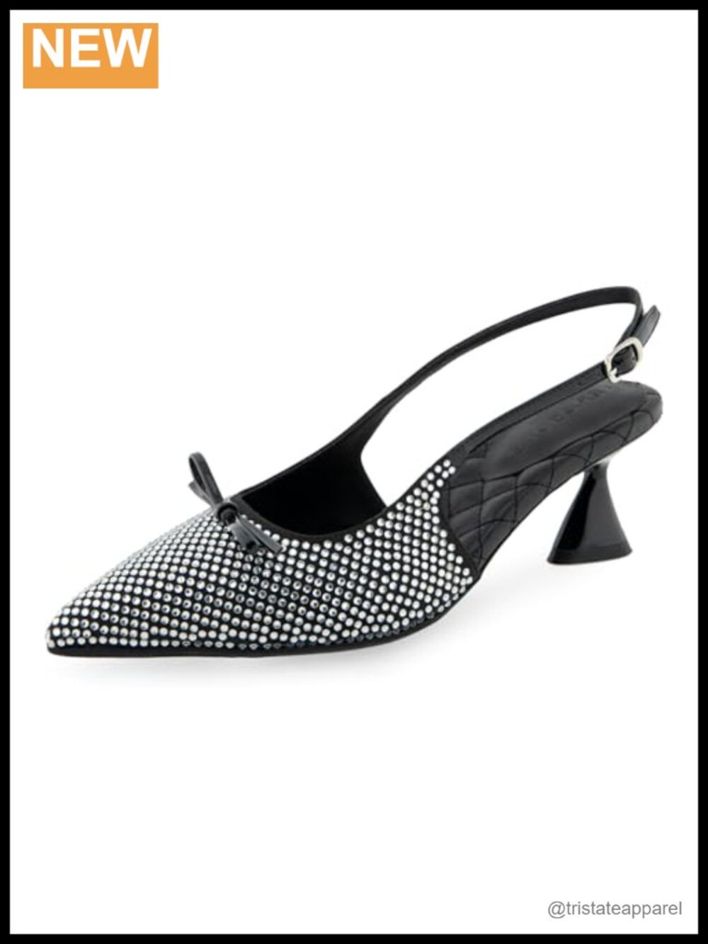 Aerosoles Janice Slingback Pump Crystal Embellished Pointed Toe Heel